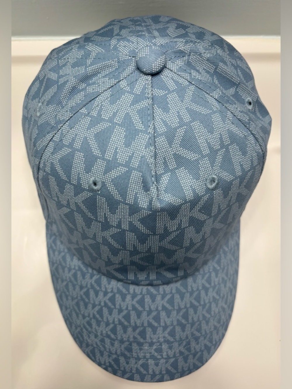 Michael Kors Blue Chambray MK Logo Baseball Cap